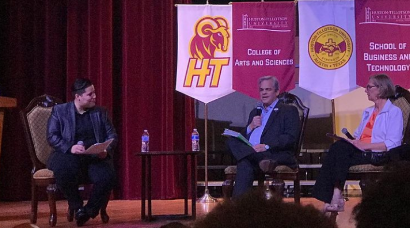 Angelica Erazo in an interview at Huston-Tillotson University